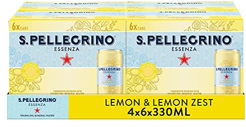 San Pellegrino Essenza Sparkling Water Lightly Flavoured Lemon & Lemon Zest 24x330ml