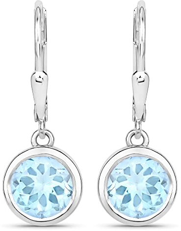 XEN Ohrhänger mit Blautopas 925 Sterlingsilber rhodiniert