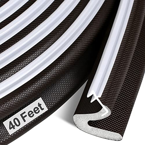 Bande d'étanchéité pour porte de 12,2 m avec rainure, joint de porte pour grand espace et installation facile (40, marron)