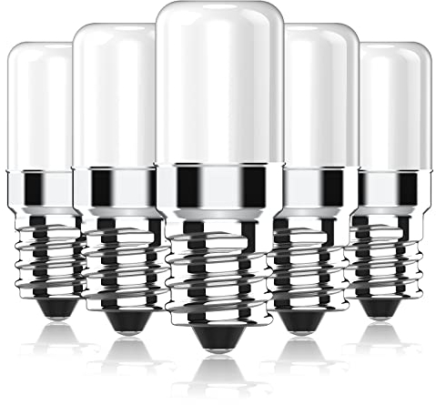 RuLEDne LED Kühlschranklampe, E14 LED Leuchten, 2 W Ersatz für 15 W 20 W 25 W Halogenlampen or Incandescent, Warmweiß 2700 K, Fridge Lamp 170 lm, 360° Abstrahlwinkel, Nicht Dimmbar AC 230 V, 5er Pack