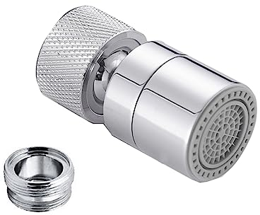 aoixbcuroc 360° Pivotant Aérateur de Robinet Laiton 2 Modes Réglable Cuisine Robinet Filtre Barboteur avec Adaptateur de Buse pour Cuisine et Salle de Bain