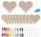 CYUaoao Sticken Kinder Anfänger 12 Stücke Kreuzstich Set Mit Schlüsselring-Kits, DIY Herz Holz Schlüsselanhänger für Anfänger und Kinder, Hause Weihnachten Dekorationen