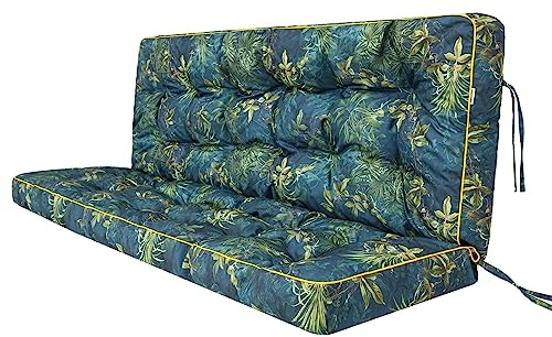 shivler Kissen für Hollywoodschaukel und Gartenbank Gartenkissen Gartenbankauflage Bankauflage Bankkissen Garten Gartenmöbel Schaukelkissen (180 cm, Grüne Wiese)