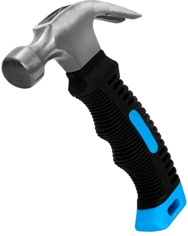 Stubby - Martello da carpentiere Glat Hammer antiscivolo, piccolo, multifunzione, con manico antiscivolo, per fai da te, riparazione, campeggio, lavori di legno, manutenzione della casa