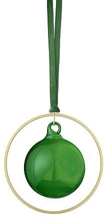 blomus Weihnachtsbaumkugeln 4er Set KITAI | Christbaumkugeln in Farbe Duck Green | Ø 8 cm | Tannenbaumkugeln mit Ring aus Eisen in Gold | Christbaumschmuck mit Satinband