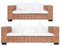 Homgoday 2-TLG. Sofagarnitur mit Auflagen Loungemöbel Gartensofa Set Sofa Lounge Sitzgruppe Gartenmöbel Set Balkonsofa Gartengarnitur Garten Balkon Terrasse Natur Rattan