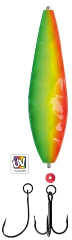 DEGA Lars Hansen Seatrout Inline-Blinker 18g oder 25g Mefo-Blinker Meerforellenblinker Küstenblinker (18g, Yellow/Green)