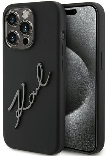 Karl Lagerfeld KLHCP15LSKSBMCK Hülle für iPhone 15 Pro 6.1 Schwarz hardcase Silicone Karl Script