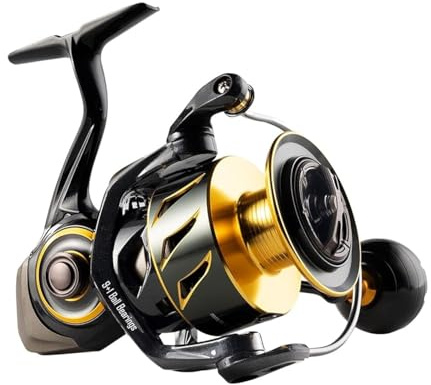 Rooblinos SW Long Shot Jigging Spinnrolle, Salzwasser Big Fishing 6000/8000 Brandungsrolle, 10 + 1 BB, 29,9 kg Max Drag, ultraleicht, Inshore Offshore Surf Reel (8000)