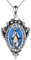 YFN Jungfrau Maria Kette Sterling Silber Heiliger Medal Anhänger Halskette Maria Mutter Gottes Schmuck für Damen Maria Medaillon Heilige Maria christliche Geschenke