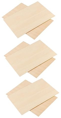 VILLFUL 6 Stück Rechteckiges Furnier Unlackiert Holziges Leere Zum Bemalen Handgefertigte Accessoires DIY Holzbretter Rechteckige Holzspäne Rechteckige Holzbretter