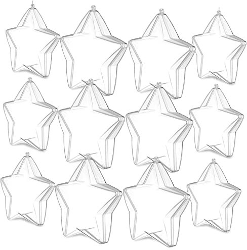 Amosfun 20stücke Transparenter Befüllbarer Sternball Befüllbares Sternornament Zum Selbermachen Hängende Kunststoff-Sterne Für Hochzeit Und Weihnachtsdeko DIY Süße Boxen Mit Sternförmiger