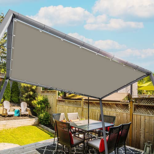 Vela parasole impermeabile, 5 x 9 m, per esterni, patio, giardino, prato, pergolato, colore cachi, corda inclusa