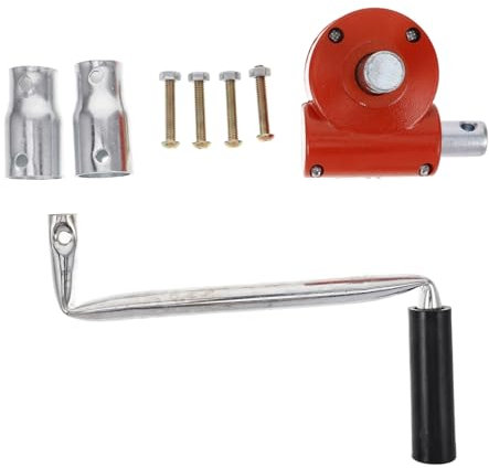 Happyyami Enrouleur Manuel De Film De Protection Pour Serrage Agricole, Système D'enroulement à Manivelle Réglable, Ensemble 4 Pièces Rouge Pour Jardinage Et Ventilation Horticole