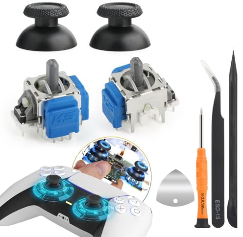 2 Pack for PS5 TMR Electromagnetic Joystick Compatible with PS5 Stick Anti-Drift Sticks Repair Kit Replacement for PS5 with Thumbstick Controller Accessories Replacemnet
