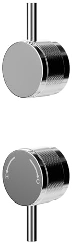 Wholesale Domestic Colore Polished Chrome Industrial Style Half Knurled Control Handle Set for Twin Shower Valve