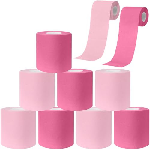 Gilprop 8 Rolls Colored Toilet Paper Multicolor Funny Novelty Toilet Paper Gift Sustainable and Soft for Home, Office, Easter Party, Camping, Travel(Light Pink,Peach Pink)