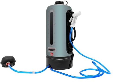 Douche de camping avec pompe, douche solaire portable de 12 litres, douche de camping mobile pour le camping