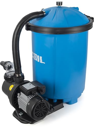 COIL Pompe de filtration, pompe de filtration à sable, pompe de piscine, système de filtration, balles de filtre, tubulure de raccordement 32/38 mm, (pompe - 8500 l/h, 550 W)