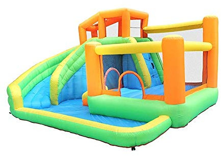 WEKONUMEX Bouncy Castle House trampoline, Inflatable Bouncy Castle With Slide And Trampoline Kids Indoor Outdoor Play Equipment 510x385x265cm
