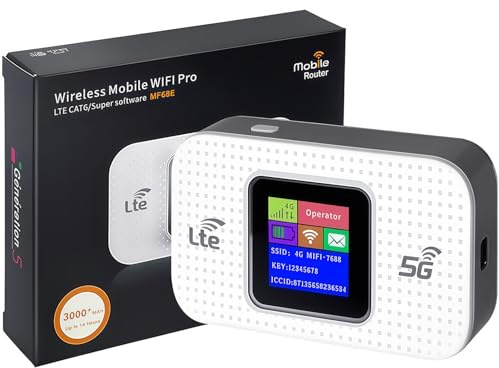 Portable Wifi Hotspot, 4G/5G MiFi Router with SIM Card Slot,300Mbps Speed, 3000mAh Battery, Mobile WiFi Router Dongle Connects Up to 10 Devices,High Compatibility