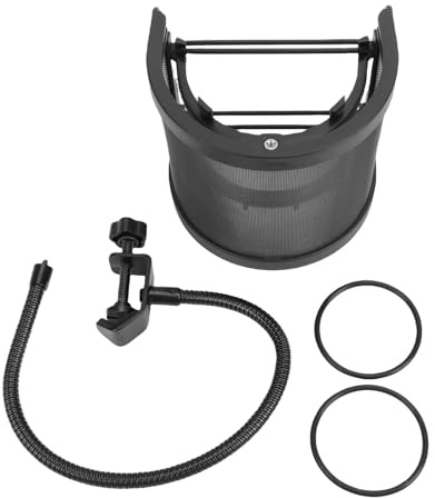 POENVFPO Microphone Pop Filter, ABS Material Professional Spit Guard, U Shape Windscreen for Live Streaming and Recording