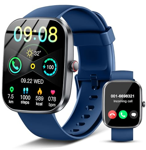 Soudorv Smartwatch Herren Damen mit Telefonfunktion, 1,91 HD Display Fitness Tracker, 1000mAh Akku 100 Tage Standby, 110+ Sportmodi Fitnessuhr Smartwatch, IPX7 Wasserdicht für iOS Android