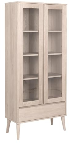AC Design Furniture Vitrine Pernille, B: 80 x T:37 x H: 178 cm, Furnier Eiche, Braun