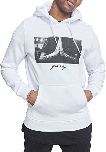 Mister Tee Herren Pray kapüşonlu sweatshirt Kapuzenpullover, Weiß (White), M EU
