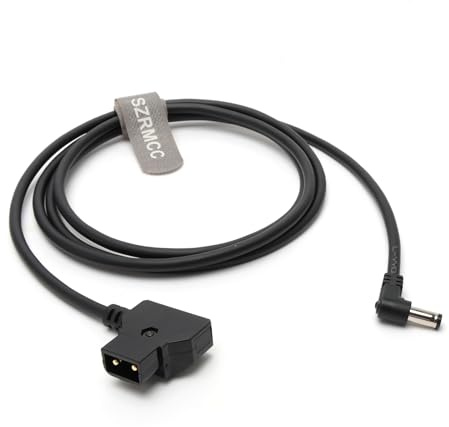 SZRMCC Netzkabel D-Tap auf DC 5.5 * 2.5mm Monitor Stromkabel für Anton Bauer V-Mount Battery DSLR-Rig BlackMagic SmallHD DP6-SDI DP6-SLR (Rechtwinklig DC2.5, 60 cm)