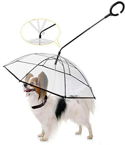 Enjoying Haustier-Regenschirm, Leine, regenfest, schneefest, für kleine Hunde, Verstellbarer Regenschirm