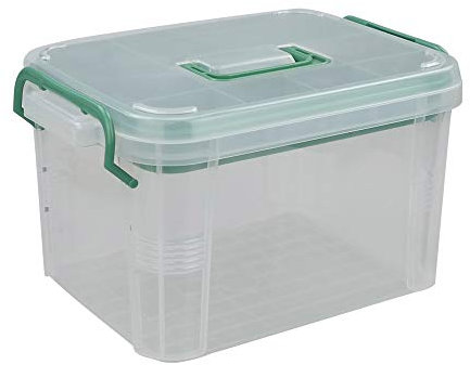 Nesmilers Large Family Empty First Aid Box, Clear Plastic Storage Box