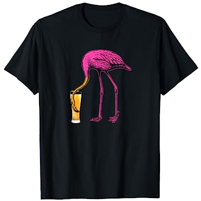 Flamant Rose Boire de la Bière Funny Flamingo T-Shirt