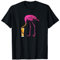 Flamant Rose Boire de la Bière Funny Flamingo T-Shirt