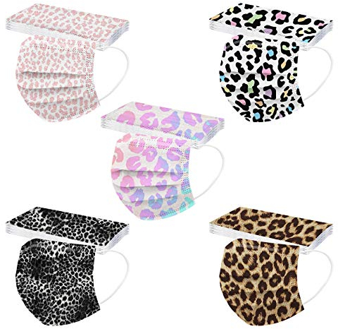 Generic 50 Stück Erwachsene Mundschutz mit Motiv Bunt MNS Mund Nasenschutz Regenbogen Druck Maske Tücher Atmungsaktiv Mund-Tuch Bandana Halstuch Schals (K-1)