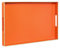 MAONAME Plateau décoratif pour Table Basse, Plateau de Service Moderne avec poignées, Plateau à thé rectangulaire en Plastique pour Ottoman, décoration de Salle de Bain, 40 x 25,9 cm (Orange)