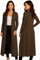 Re Tech UK Ladies Womens Maxi Plus Size Long Cardigans for Women UK Collared Top Long Full Sleeve Floaty Women's Cardigans Coatigans Sizes 8-26 (Dark Chocolate Brown - XXL)