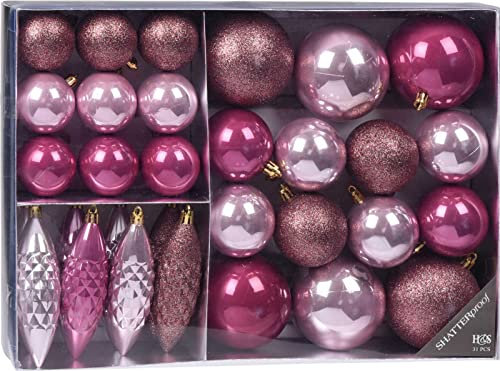 made2trade 31 teiliges Weihnachtsbaumschmuck Set - Purple