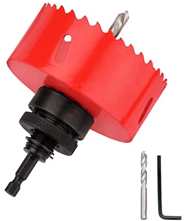 Scie cloche 51 mm, M42 HSS M42 - Pour bois, aluminium, tôle de fer, tube en plastique, profondeur de coupe 44 mm (rouge)