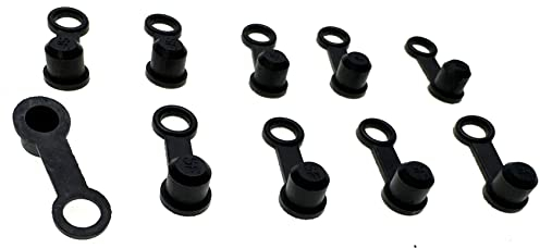 Gummi Schutzkappen-Set mit Lasche für Entlüfterschraube bzw. Entlüftungsventil am Bremssattel/Abdeckkappen/Staubschutzkappen Satz auch für Schmiernippel bzw. Fettnippel #4, 10-tlg.