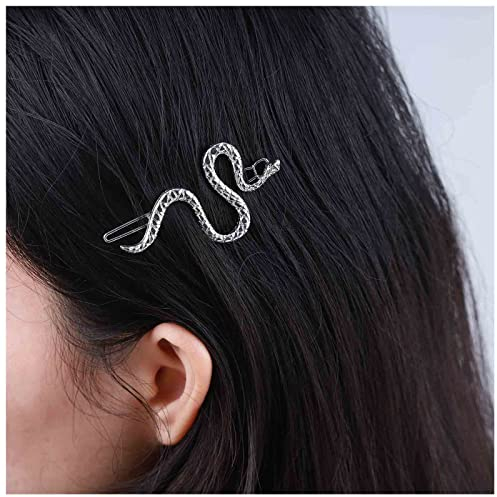 Inilbran Vintage Schlange Haarspange Barrette Silber Schlange Haarspange Französisch Schlange Haarnadel Barrette Dekorative Kopfbedeckung Bobby Pins Haarschmuck Für Frauen Und Mädchen Kopfschmuck