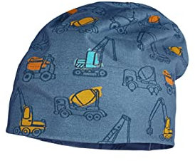maximo MINI-Beanie, Blue-Ice-Baufahrzeuge, bedruckter Jersey, UV50 (as3, Numeric, Numeric_49)