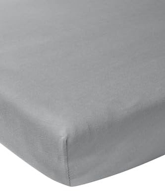 Meyco Home Basic Jersey Uni Spannbettlaken für 1-Person (Bettlaken mit weicher Jersey-Qualität, aus 100% Baumwolle, perfekte Passform durch Rundum-Gummizug, atmungsaktiv, Maße: 120 x 200 cm), Grau