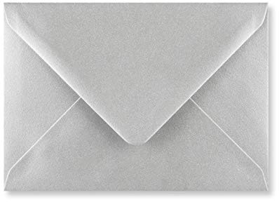 C5 (162x229mm) Coloured Envelopes for A5 Greeting Cards Wedding Invitations & Crafts Pack of 10 (Metallic Silver)