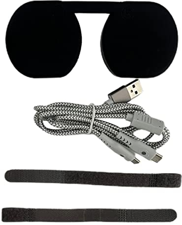 Für PSVR 2 Objektivkappen & 2 in1 Type-C Ladekabel, PS VR2 Headset Abwaschbare, Staubgeschützte Objektivabdeckung, Ladekabel
