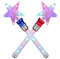 XJSGS - Baguette lumineuse LED clignotante - Baguette magique rotative pour filles et garçons - Cadeau de Noël et d'anniversaire (bleu) (2 étoiles)