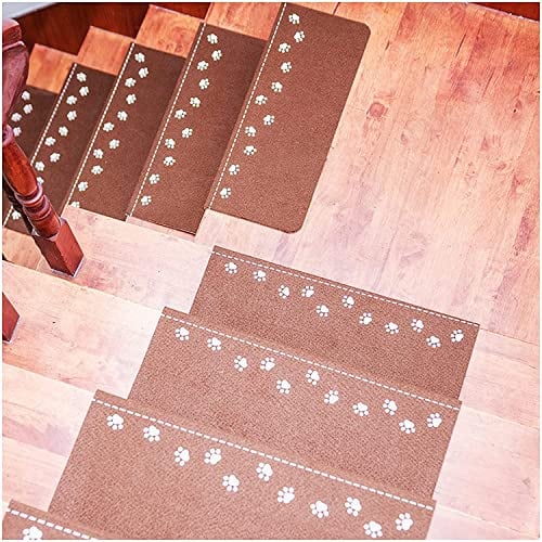 ESBANT rutschfeste Innentreppe Leuchtende Läufer Matten Teppich Holzboden für Innentreppen,Waschbarer Treppenteppich,Für Kinder,Älteste Und Haustiere,C,15PCS