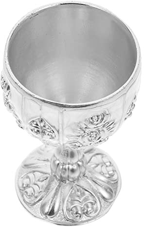 Ciieeo Vintage Kelch Kelch Königliche Weinbecher Von König Metall Geprägt Wein Likör Becher Schnapsglas Altar Anbetungsbecher Renaissance Mittelalterlich Geschenke Zur Kommunion Silber