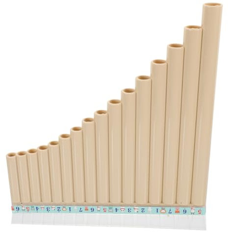 OFFSCH Panflöte 16 Pfeifen C-Tonart Lernharz Panflöte Musikinstrument für Anfänger und Schüler Robustes Material Kleines Musikinstrument Geeignet für Hand Auge Koordination und Musikalische