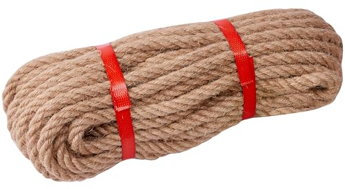 XINSHUNCAN Corde de Jute 10mm,10M 4 Brins Corde de Chanvre Brut Naturel pour l'artisanat, Bricolage Chat Scraper, Jardinage, Cerclage et décoration de la Maison